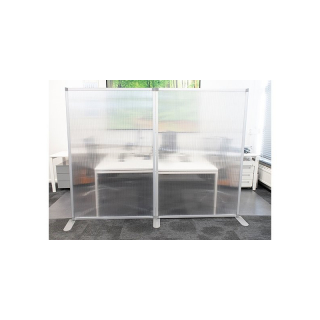 Trennwand Plexiglas XL 3-teilig (Semi Transparent) 180 x 360 cm Fu rollbar