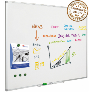 Whiteboard Classic aus lackiertem Stahl 45 x 60 cm