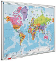 Whiteboard Weltkarte 90 x 120 cm