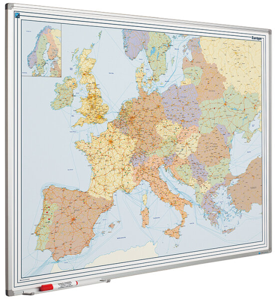 Whiteboard Europakarte 90 x 120 cm