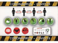 Whiteboard Prevention Covid-19 45 x 60 cm
