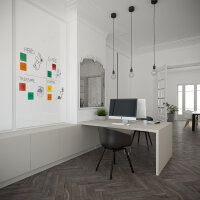 Whiteboard ohne Rahmen eckig / 90° 90 x 180 cm