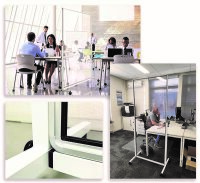 Mobile Trennwand Plexiglas Transparent