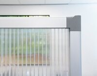 Trennwand Plexiglas XL 3-teilig (Semi Transparent) 180 x 360 cm Fuß rollbar