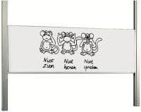 Einzelflächentafel auf Pylonen weiß emailliert