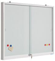 Innenvitrine aus Glas und weiß lackiertem Stahl