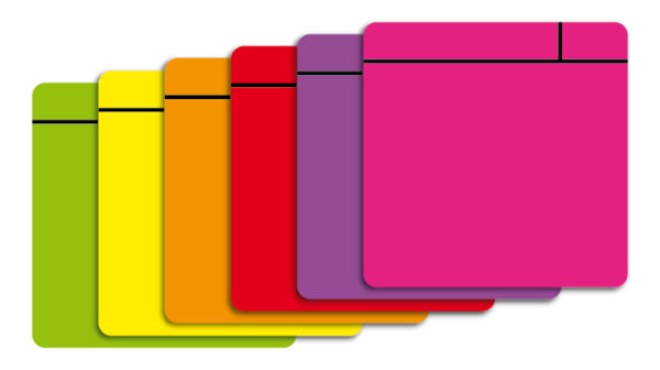 Magnetfolie Symbol Post-It Set 5 Stück