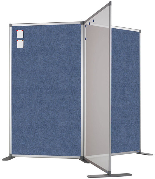 Trennwand doppelseitig Pinntafel Blau AK007