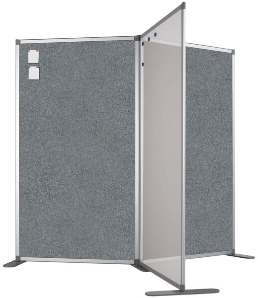 Trennwand doppelseitig Pinntafel Grau AK019 110 x 80 cm
