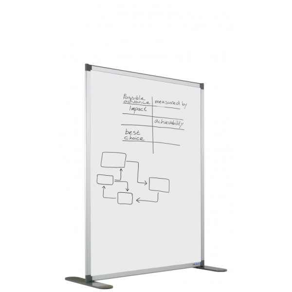Trennwand doppelseitig emailliert inkl. Fuß und Verbindungselement 180 x 120 cm