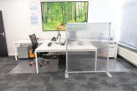 Trennwand doppelseitig Semi Transparent inkl. Fuß und Verbindungselement