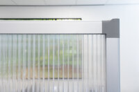 Trennwand doppelseitig Semi Transparent inkl. Fuß und Verbindungselement