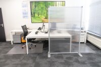 Trennwand doppelseitig Semi Transparent inkl. Fuß und Verbindungselement