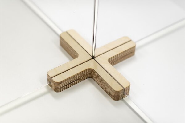 Holzfuß für Plexiglas Trennscheibe 4-Wege