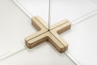 Holzfuß für Plexiglas Trennscheibe 4-Wege