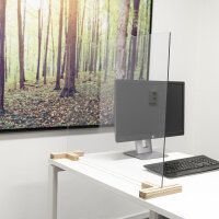 Trennscheibe / Spuckschutz Büro Plexiglas Holz Kombi