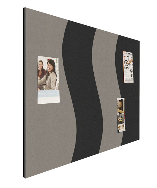 Pinntafel Element Welle schwarz - grau