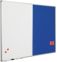 Kombitafel Whiteboard/Pinntafel 60 x 90 cm Email + blauer Filz
